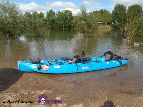 Pêche en kayak en Saône à Tournus