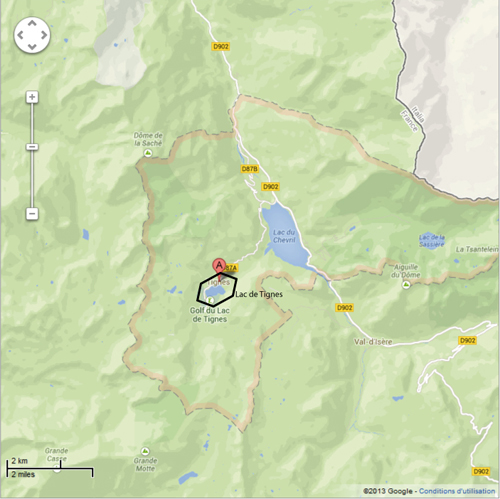 carte_google_lac de Tignes